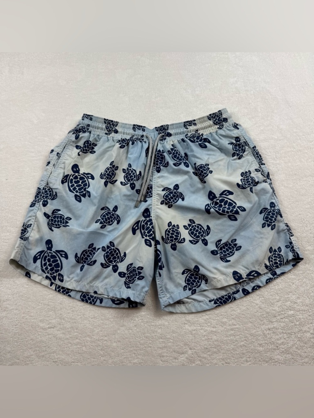 SOLD Vilebrequin drawstring turtle print swimwear shorts men’s size XL faded